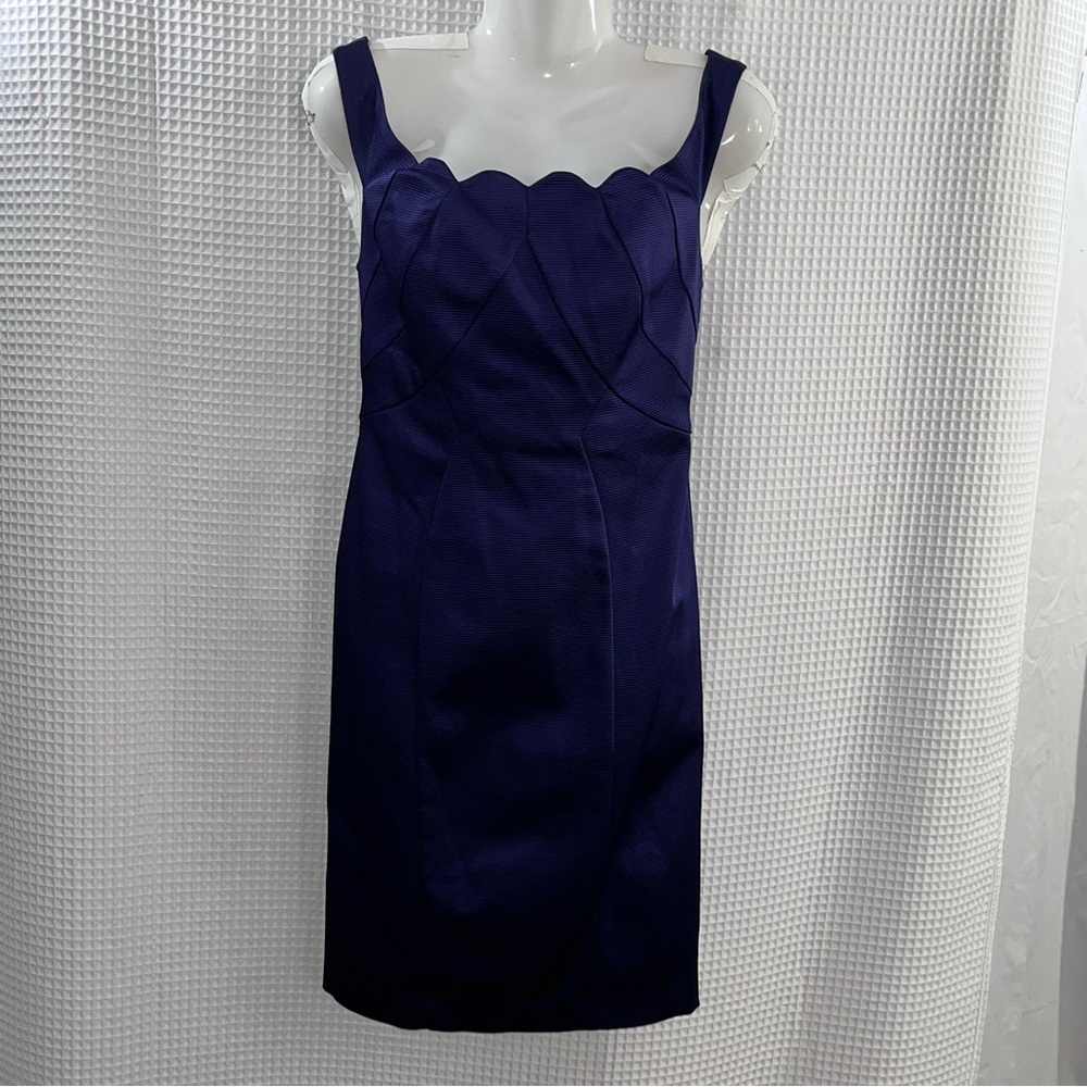 ZAC Zac Posen Midnight Blue Scalloped Mini Dress size 6 (NWT)